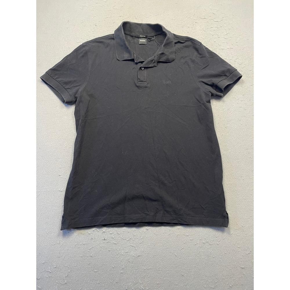 BOSS Polo Shirt Pima Cotton Black XL Mens
